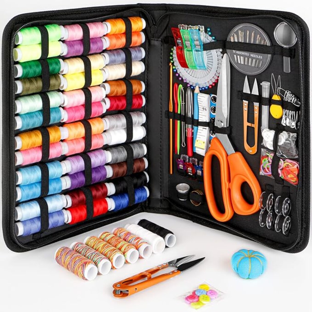 Sewing Kit for Adults,Maxfanay Needle and Thread Kit for Sewing,Professional Sewing Supplies Accessories with Tailor Scissors,43XL Thread,30 Needles,Thread Snips and More for Travel Home Beginners
